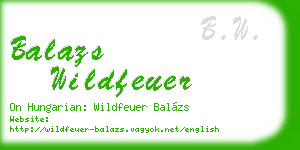 balazs wildfeuer business card